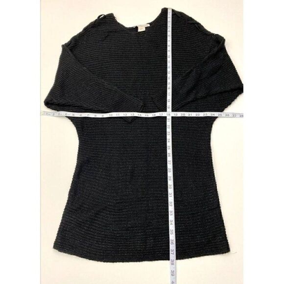 American Rag Tunic Sweater Top Black Small Glitter - Picture 2 of 8